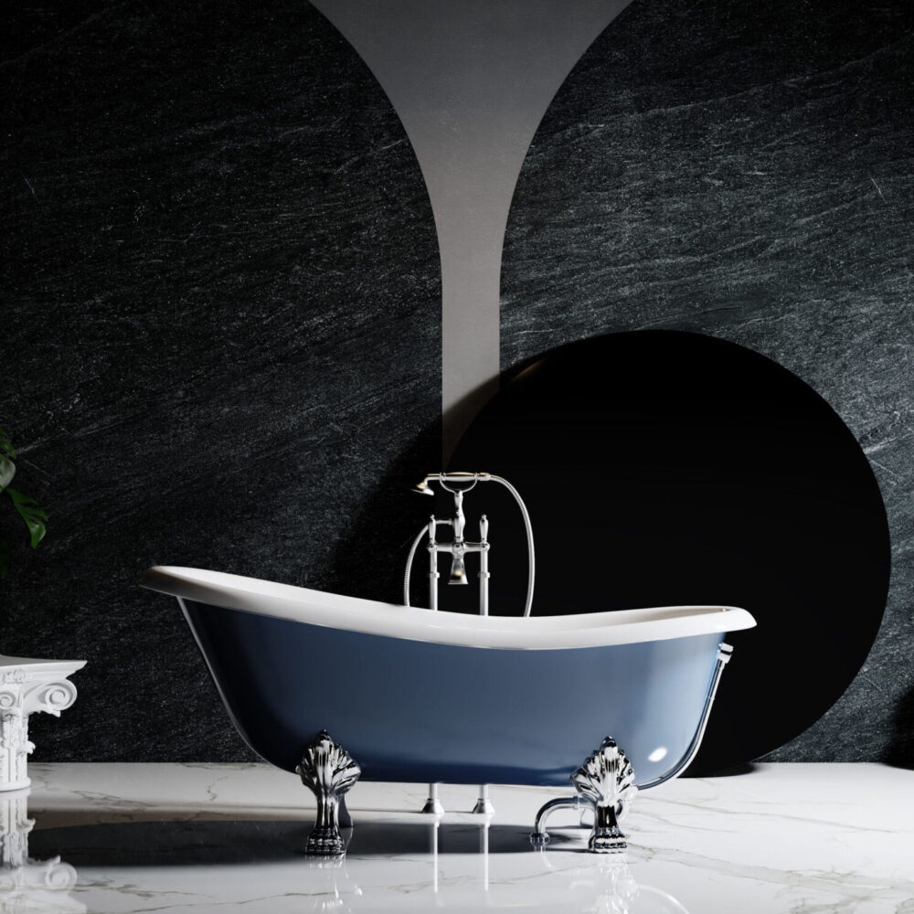 vasca da bagno freestanding gambe cromo cassiopea bio relax design