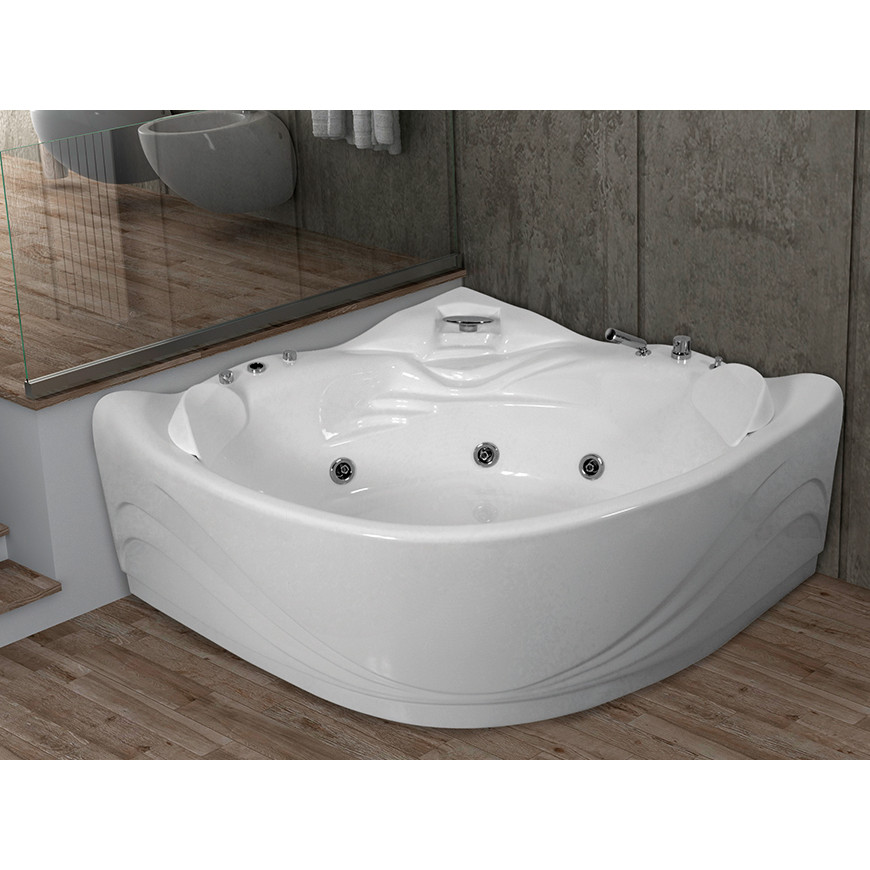 ariel sthatus fiberglass corner whirlpool bathtub