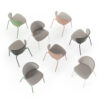 chaise d'attente base 4 pieds hêtre coloré enkey sitlosophy