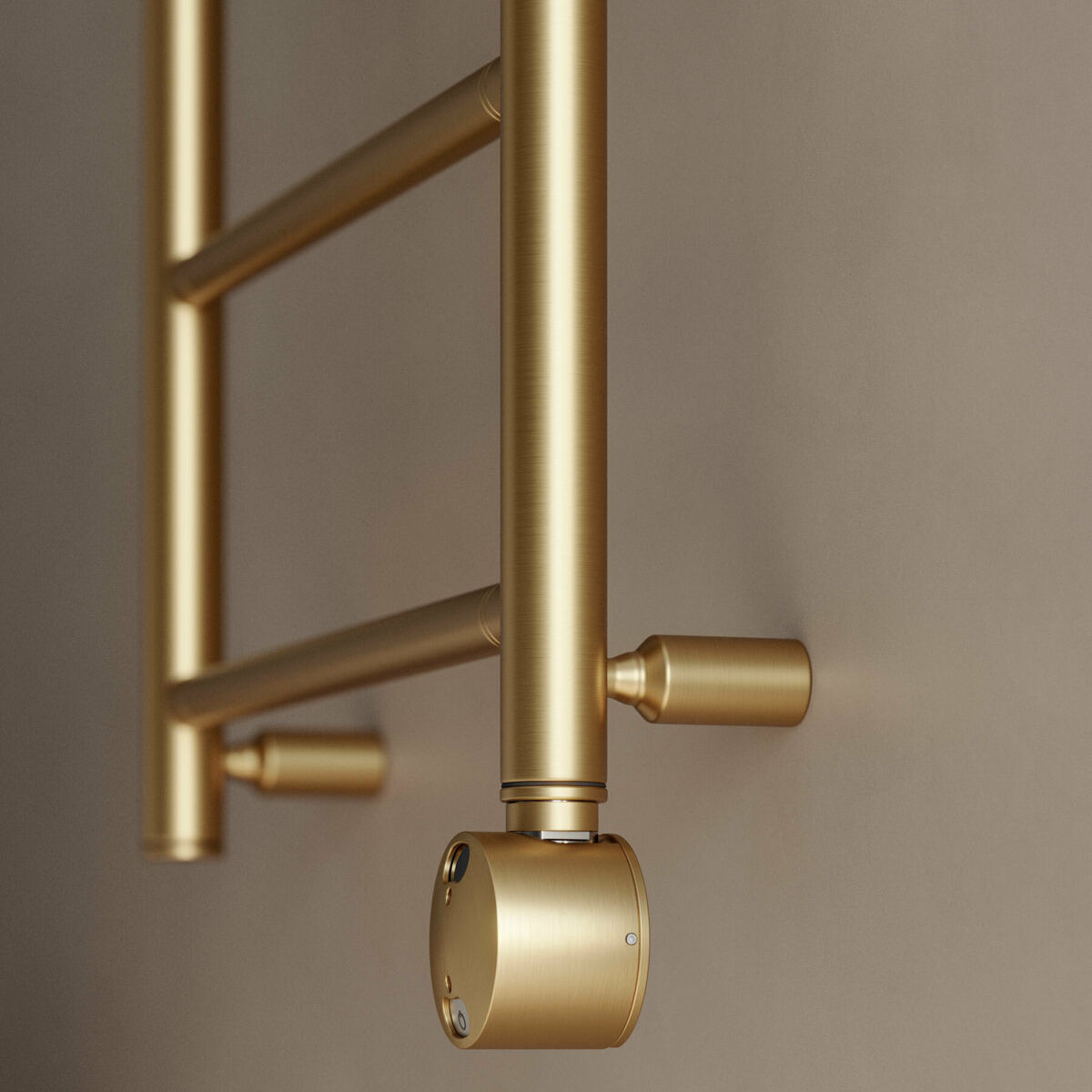 colored brass towel warmer electric dynamo detail caleido