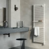 steel white colored pentagramma electric towel warmer caleido