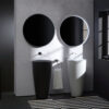 led beleuchteter badezimmerspiegel design avior round vanity & home