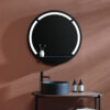 specchio da bagno illuminato led mensola ghost frame oceano round vnità & casa