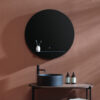 specchio da bagno illuminato led mensola ghost frame oceano round vnità & casa