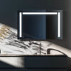 miroir de salle de bain led bouton tactile rectangulaire ocean vanity & home