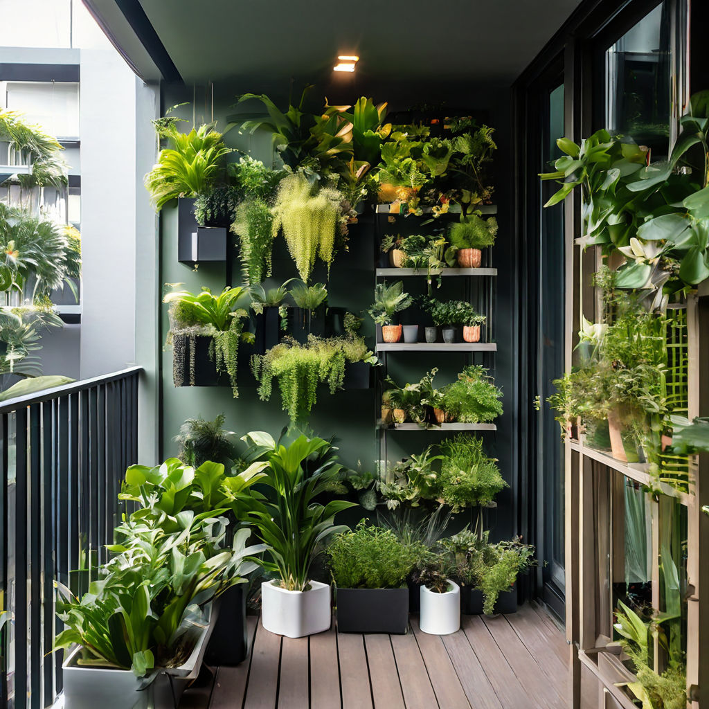 Balkon-mit-Wand-grün