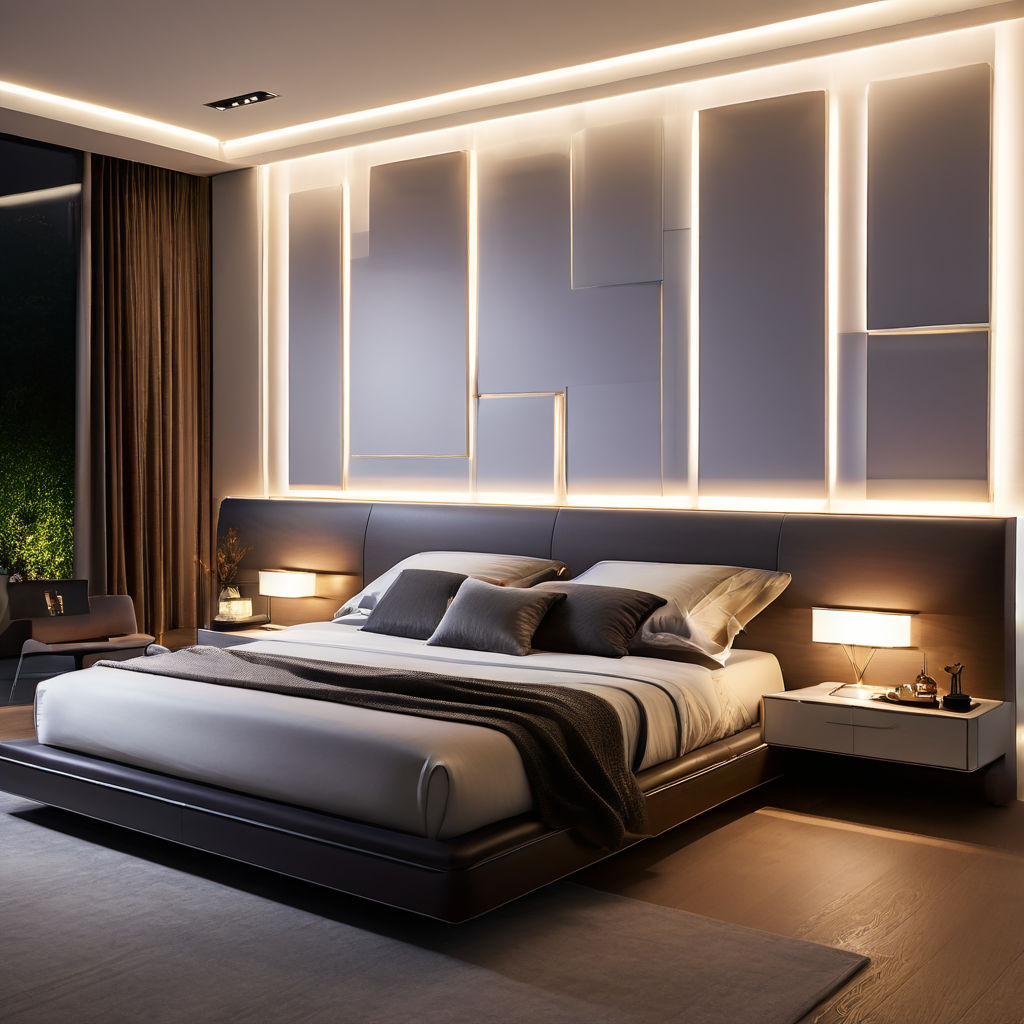 Wand-Bett-Licht-Effekte