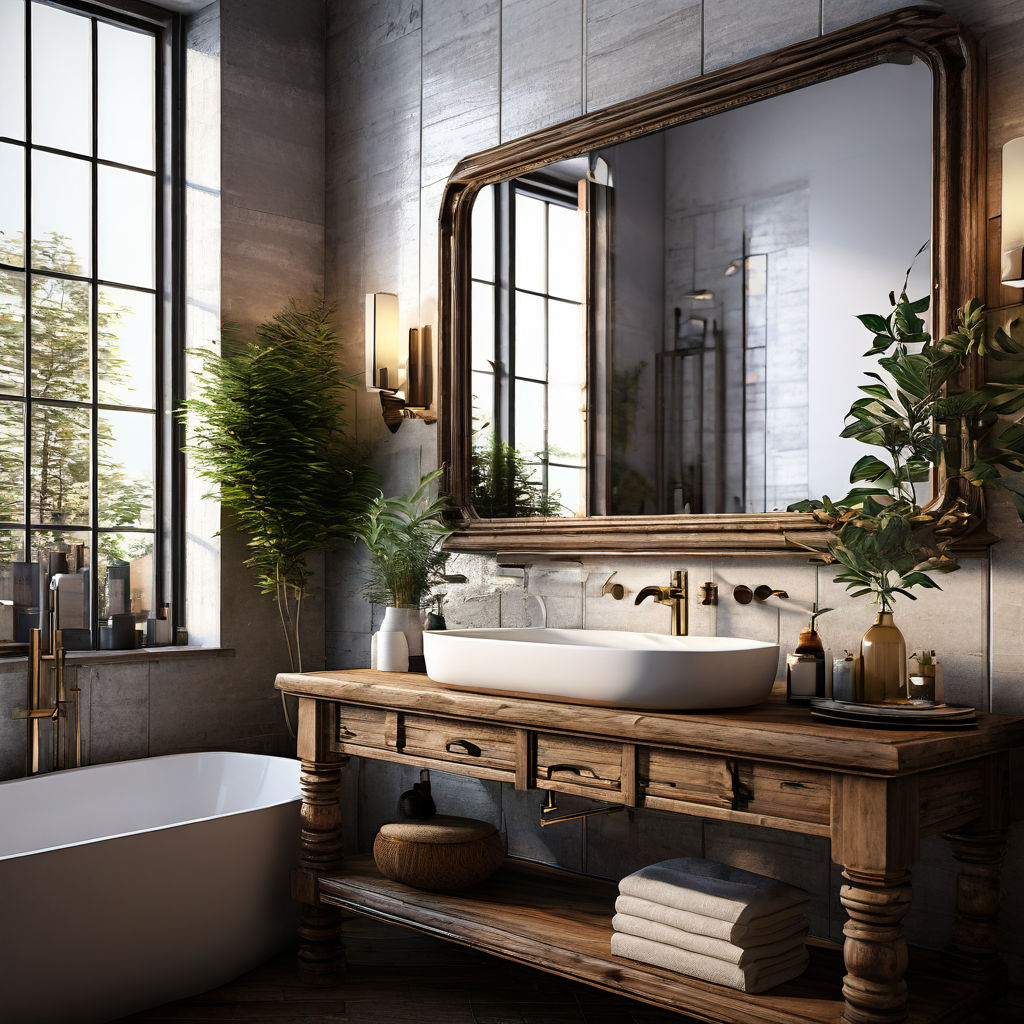 Miroir-bath-rustique-en-bois