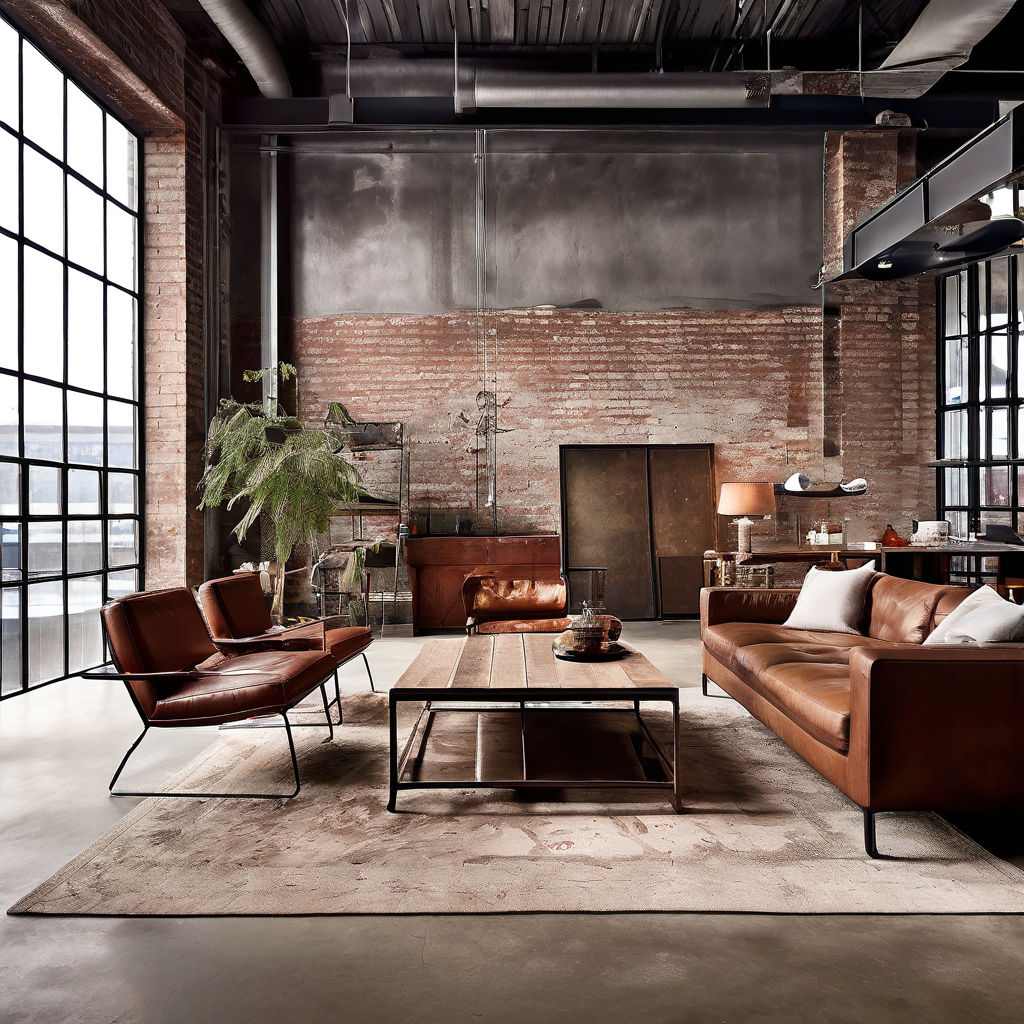 Industrial-style-living-brick-and-glass