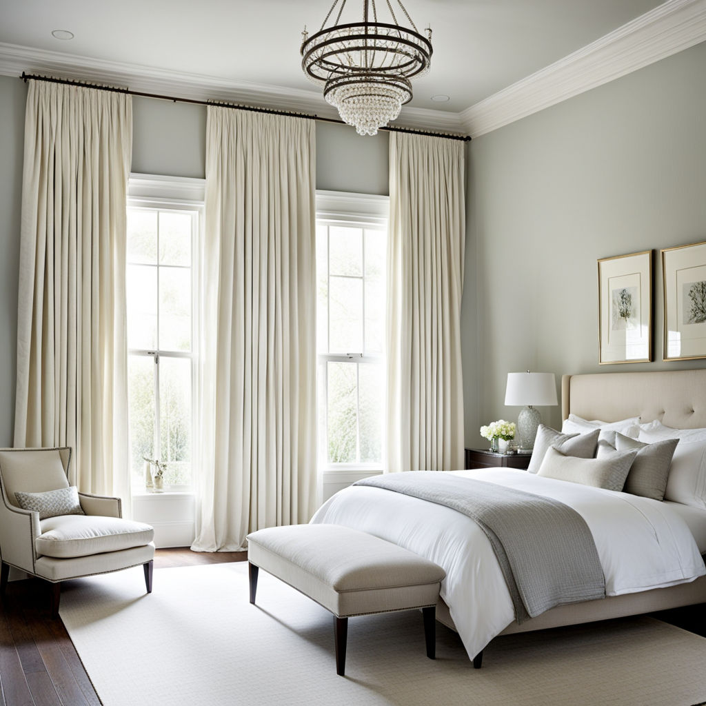 Rideaux de chambre à coucher avec tons clairs