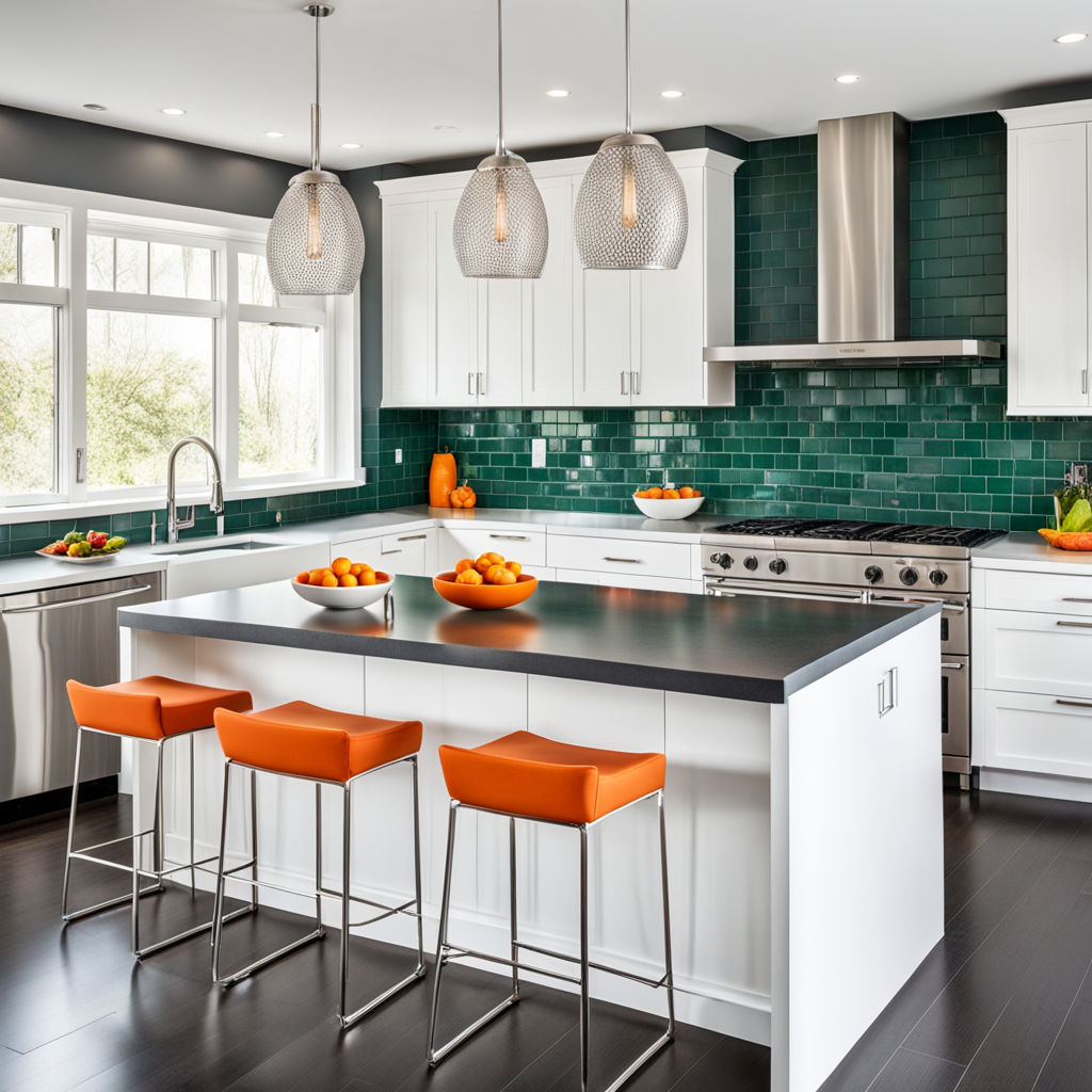 Couleurs-vert vif-orange