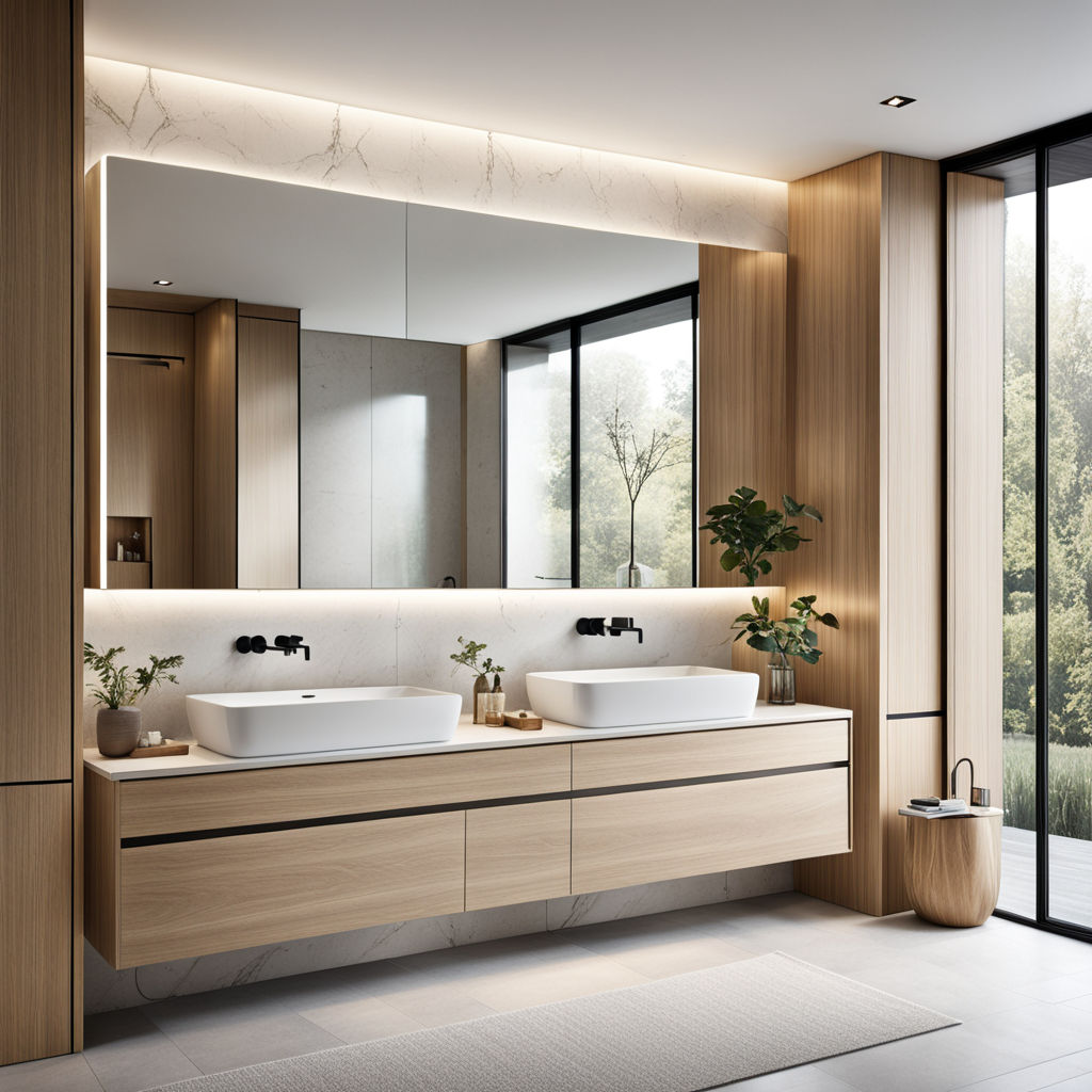 Bagno Minimalista doppio lavabo