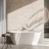 baignoire murale blanche en minéralite design moderne queen glass