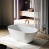 badewanne design modern freestanding mineralit plum glass