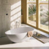 Chloe glass white mineralite freestanding bathtub