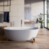 vasca da bagno freestanding design hardlite bianca bloom glass