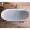 vasca da bagno freestanding design hardlite bianca piletta dettaglio bloom glass
