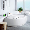 baignoire d'angle chromothérapie acrylique verre lis blanc