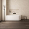 baignoire d'angle en verre acrylique design daisy blanc mat