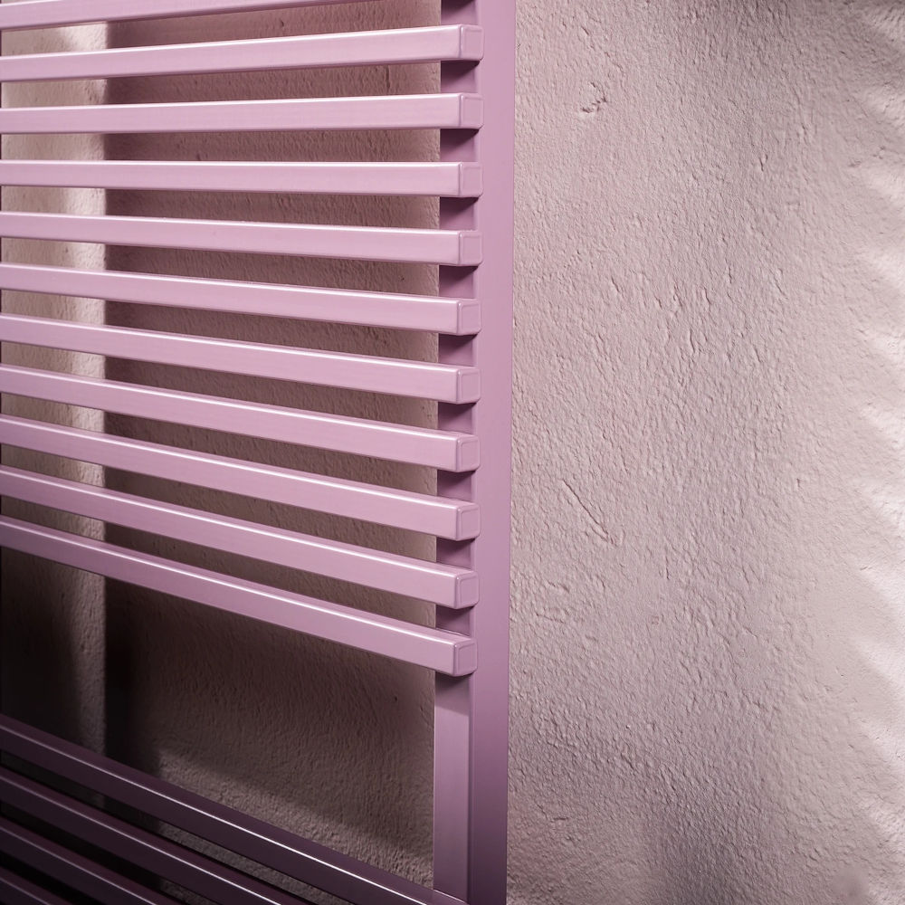 Radiateur sèche-serviettes hydraulique tubulaire coloré détail ambre graziano