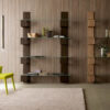 libreria living legno vetro temperato design infinity compar