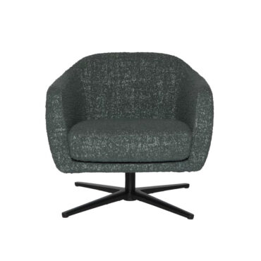 poltroncina lounge con base girevole a 4 razze imbottita sea shell luxy
