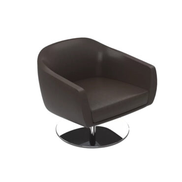 poltroncina lounge con base tonda imbottita living sea shell luxy