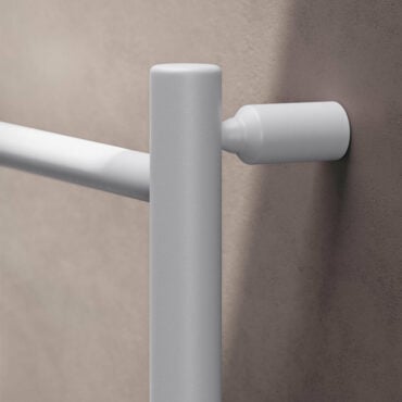 scaldasalviette tubolare bagno bianco colorato dettaglio dinamo steel caleido