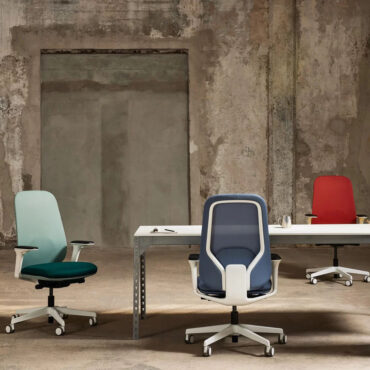 ikigai luxy white frame high-backed coloured task chair