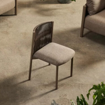 chaise d'extérieur rembourrée cadre en métal out luxy