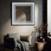 cadre de vie noir miroir fantôme led brumeux carré vanity et home