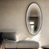 cadre noir miroir fantôme touche foggy miroir elliptique de salle de bain et d'intérieur