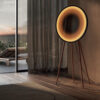miroir rond cadre noir miroir fantôme éclairé par led miroir fantôme brumeux vanity freestanding and home