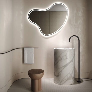 specchio da bagno illuminato led linea organica 02 specchi sartoriali