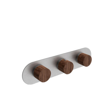 miscelatore incasso doccia orizzontale 5 vie cromato legno noce wood scull carimali