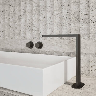 mitigeur lavabo avec commandes murales gun metal qtime carimali
