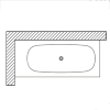 Hydromassage Bathtub Nubea 185 - Left corner