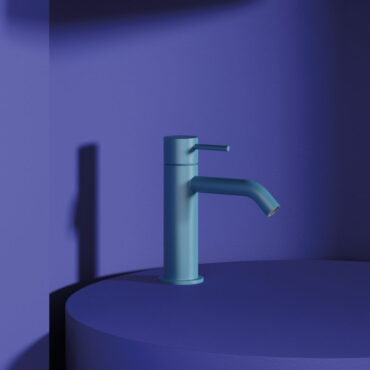 Mélangeur lavabo monotrou bleu pastel il tondo carimali