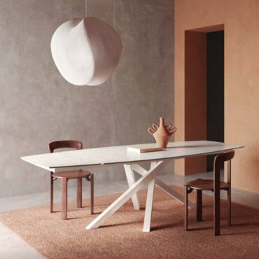 table de séjour grès blanc structure blanche large casalgrande padana