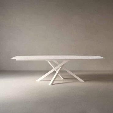 living table grès cérame structure acier blanc large casalgrande padana
