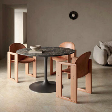 living runder tisch steinzeug orange schwarz ellipse 120 casalgrande padana