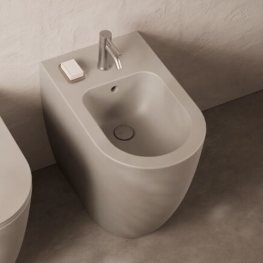 floor standing bidet ceramic gray form h 50 alice ceramica