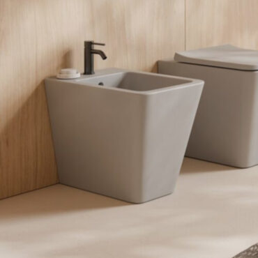 hide square alice matt gray ceramic floor bidet