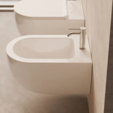 glossy white ceramic wall-mounted bidet detail unique 55 alice ceramics