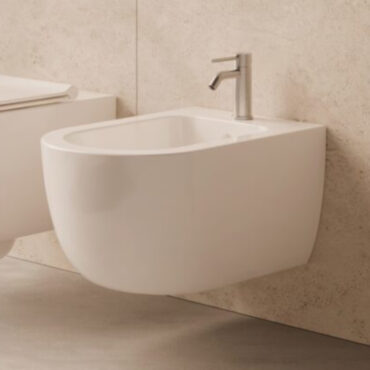 glossy white ceramic wall-mounted bidet unica 55 alice ceramica