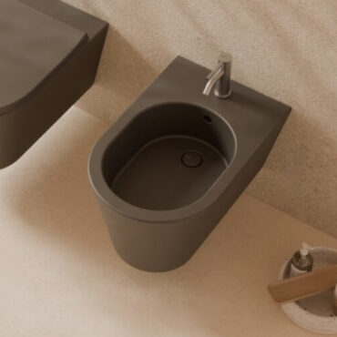 coffee ceramic wall-mounted bidet hide round alice ceramica