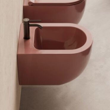 wall-mounted ceramic bidet colored tabasco unica 47 alice ceramica