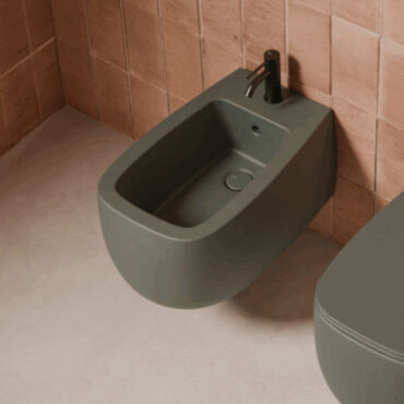 nur alice ceramica wall-hung bidet alpine green ceramic
