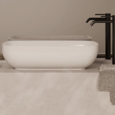lavabo da appoggio ceramica bianco dettaglio form rettangolare alice ceramica