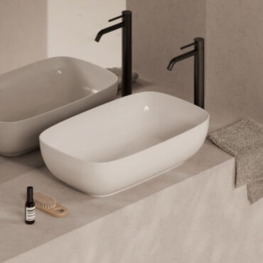 white form rectangular alice ceramic countertop washbasin